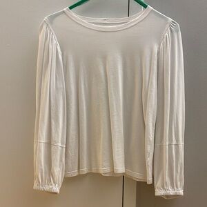 Velvet Soft White Long Sleeve Top